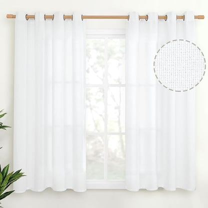 YoungsTex Short White Linen Curtains by YoungsTex
