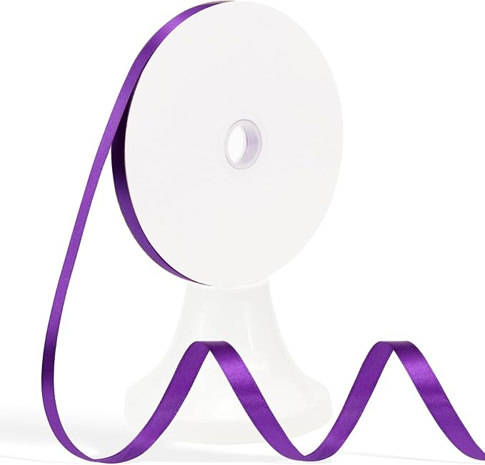 Purple Ribbon 3/8 Inch 120 Yards, Dark Purple Satin Ribbon by Unknown
