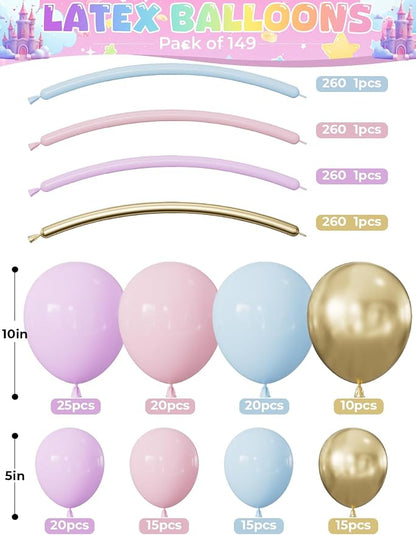 Princess Balloon Garland Arch Kit, Crown Star Foil, - Image 9