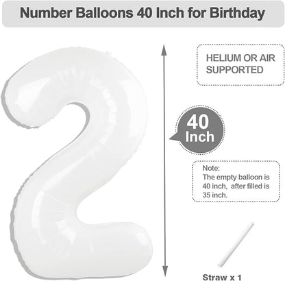 Number Balloons 40 Inch White 1 Balloon - Image 5