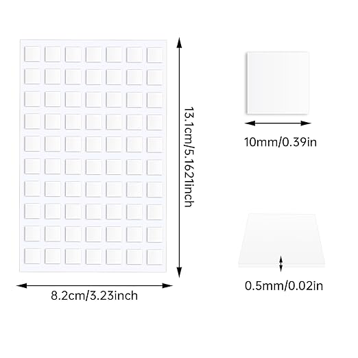 JANYUN 560 Pcs Sticky Dots Square Putty Clear Mounting Tape - Image 2