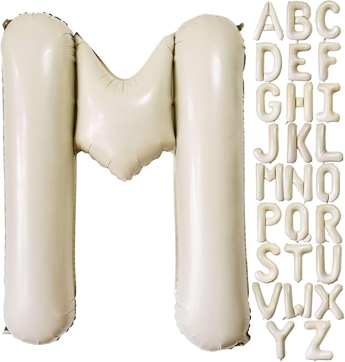 Cream White Letter M Balloons by Lovoir