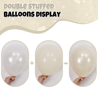 60PCS Pearl White Balloons, 12 Inch Double Stuffed Ivory Sand White Latex - Image 4