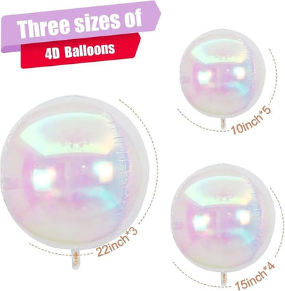 12Pcs Iridescent Round Foil Balloons, Holographic Balloons - Image 2