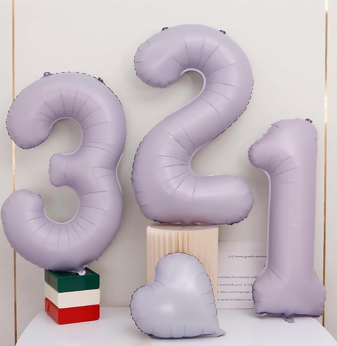 Pastel Purple 13 Number Balloons, 40 Inch Light Purple 13 Balloons Large Helium - Image 2