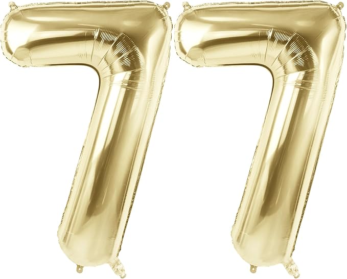 Number 77 Balloons for 77th Birthday Party Decorations, 40 Inch 0-100 by Joycard
