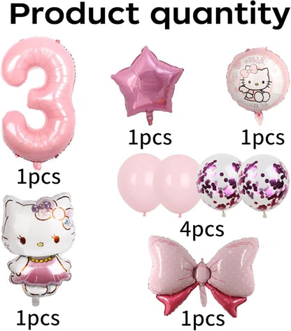 Cartoon Party Balloons, Cute Number 3 Balloon - Image 3