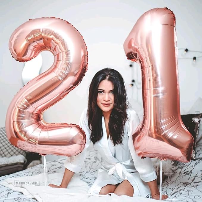 6 Balloon Numbers Birthday Decorations, 40In Rose Gold Balloons - Image 5