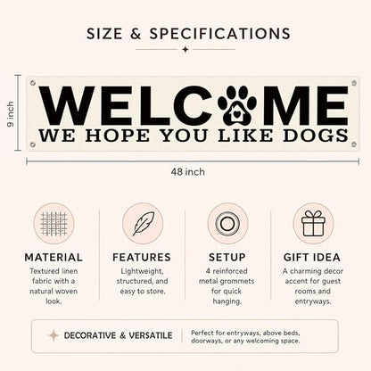 Welcome Hanging Banner, Dog Wall Decor Banner, Rustic Welcome Sign - Image 6