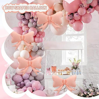 4pcs Jumbo Oversized Ribbon Balloons Coquette Bow Balloons Bow Party Coquette - Image 2