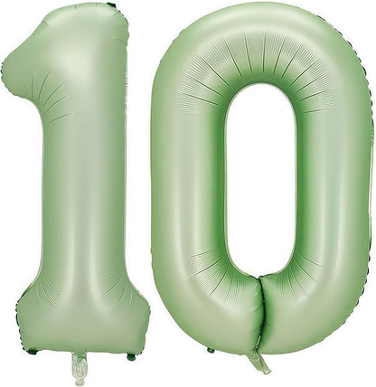 Sage Green Number 10 Balloon, 10 Balloon by BBPOOL