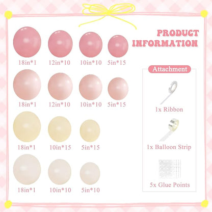 Pink and Yellow Balloon Arch Kit - Image 6
