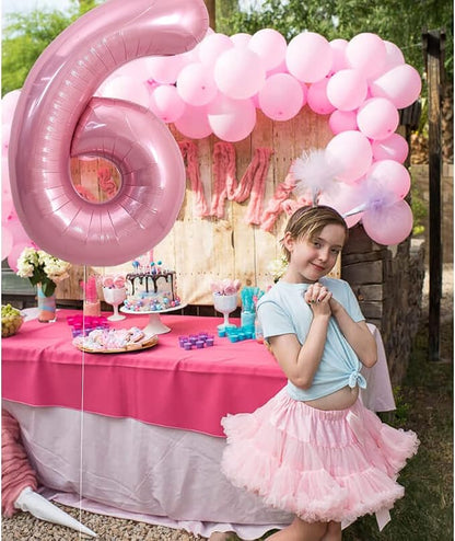 TONIFUL 40 Inch Pink Number 6 Balloons Large Foil 6th Birthday Decorations | - Image 3