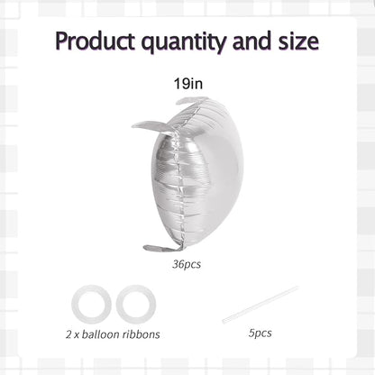 36pcs Pearl White Square Foil Balloons Backdrop Kit - Image 3