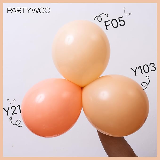 PartyWoo Nude Balloons 127pcs Apricot Fall Color 36 18 12 10 5 Inch | 36 18 12 - Image 5