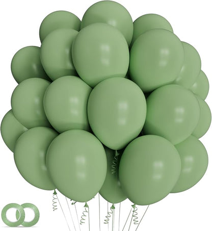 Sage green Balloons 100 Pack 12 inch Round Helium Olive Green Balloons by ASIYUHY