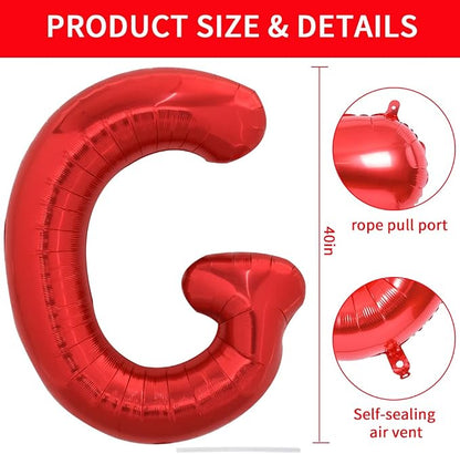 TONIFUL 40 Inch Large Bright Red Letter Balloons A-Z, Giant Jumbo Helium Foil - Image 2