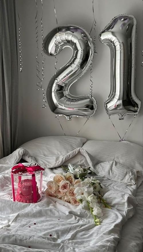 Silver Number 21 Balloon 40 Inch - Image 4