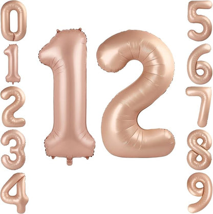 40 Inch Caramel Foil Number 12 Balloon by TNCDJKPA
