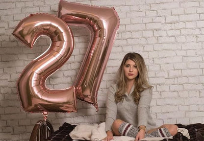 Number 0 Balloon Birthday Decorations, 40In Rose Gold Balloons - Image 4