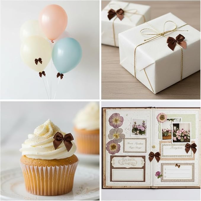 100 Mini Satin Ribbon Bows, Small Bows - Image 4
