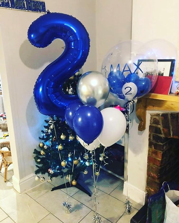 2 Balloon Numbers 40Inch Dark Blue Birthday Decorations - Image 2