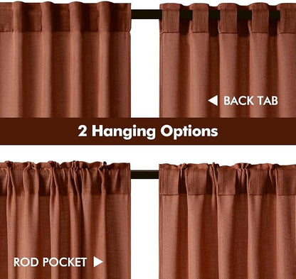 MIULEE Burnt Orange Fall Kitchen Curtains 30 Inches Long 2 Panels Farmhouse | - Image 4