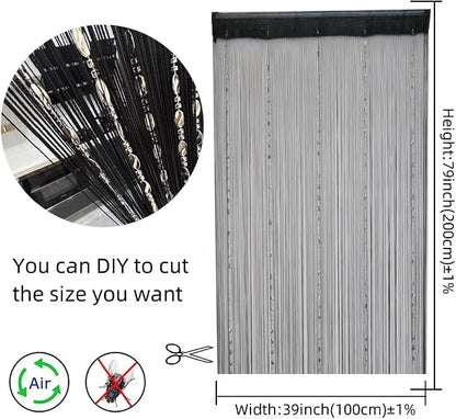 ave split 100cmX200cm Decorative Door String Curtain Beads Wall Panel Fringe - Image 2