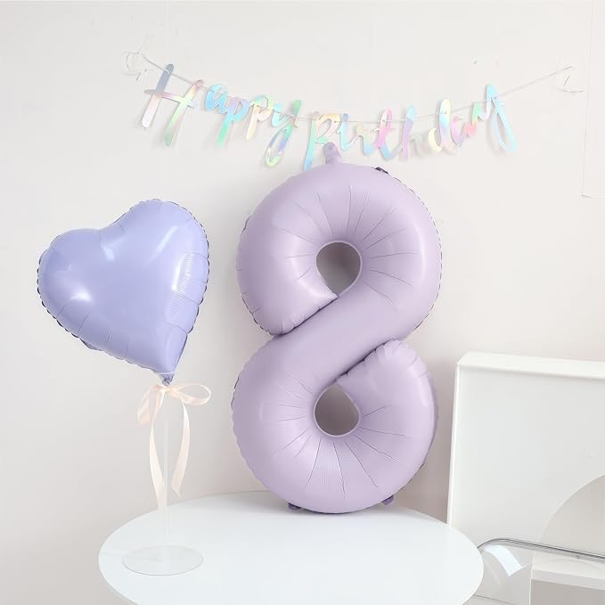 Pastel Purple 13 Number Balloons, 40 Inch Light Purple 13 Balloons Large Helium - Image 6