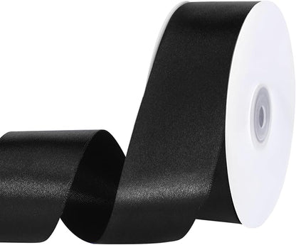 woric Black Satin Ribbon 1 1/2 inch 60 Yards by woric