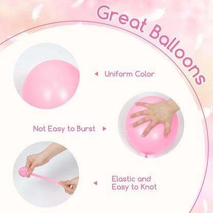 60pcs Pink and Yellow Balloons 12inch, - Image 3