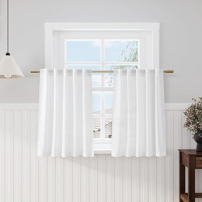 Kitchen Curtains Linen 36 Inch Length by Nanspring