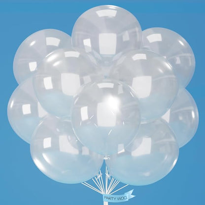 PartyWoo Clear Balloons 20pcs Transparent Latex Helium Balloons 18 Inch | by PartyWoo