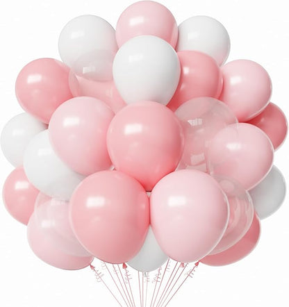 Pink and White Latex Balloons, Baby Shower Party Decorations by PATYDECRO