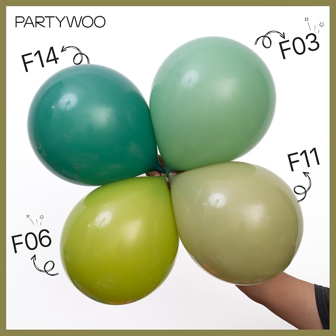 PartyWoo Sage Balloons 50pcs Small Mini Matte Boho Olive Balloons 5 Inch | - Image 6
