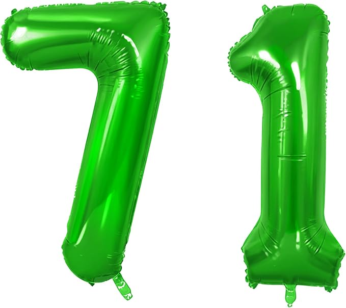 Number 71 Balloons for 71st Birthday Party Decorations, 0-100 Large No.71 by Joycard