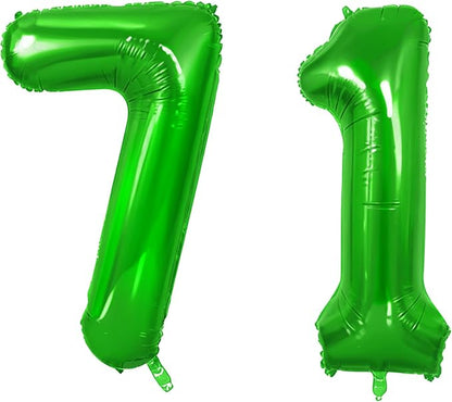 Number 71 Balloons for 71st Birthday Party Decorations, 0-100 Large No.71 by Joycard