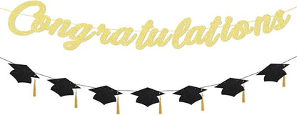 Congratulations Banner Pre-Strung Grad Cap Banner Graduation Decorations 2026 2 by Unknown