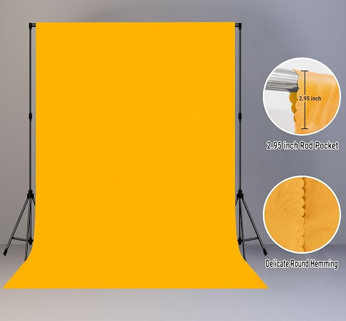 Yellow Photography Backdrop for Photoshoot, Fabric 10x20ft | Polyester Studio - Image 2