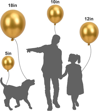 APLANET 150pcs Gold Balloons Different Sizes 18 12 10 5 Inch, Happy New Year - Image 3