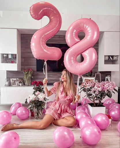 2 Balloon 40 inch Pearl Pink Number Balloons - Image 4