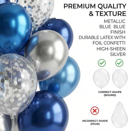 HIINS 2Set Blue Silver Balloon Column Kit - Image 4