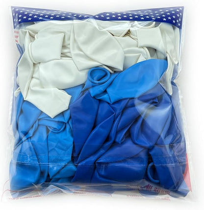 KADBANER White Blue Light Blue Balloons, 100 Pack 12 Inch Latex Balloons | - Image 6