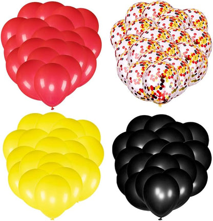 80 pcs Black Red Yellow Latex Balloons - Image 7