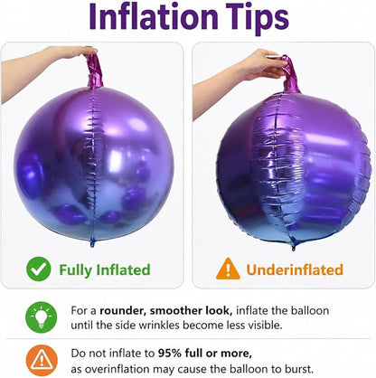 Blue Purple Round Foil Balloons - Image 3