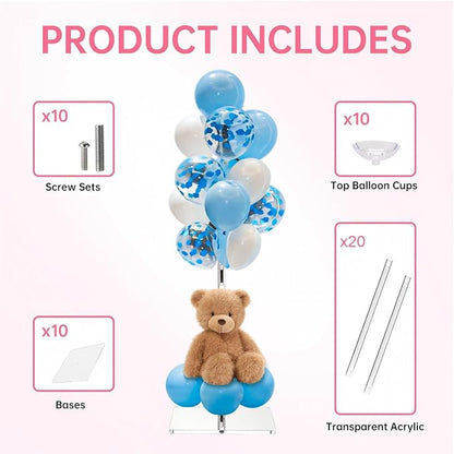 Clear Acrylic Balloon Stands for Table, Adjustable 15.75 Inch 23.6 Inch 31.5 - Image 3