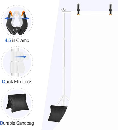 EMART Backdrop Stand 10x7ft Photo Studio Adjustable Background Stand Support kit - Image 5