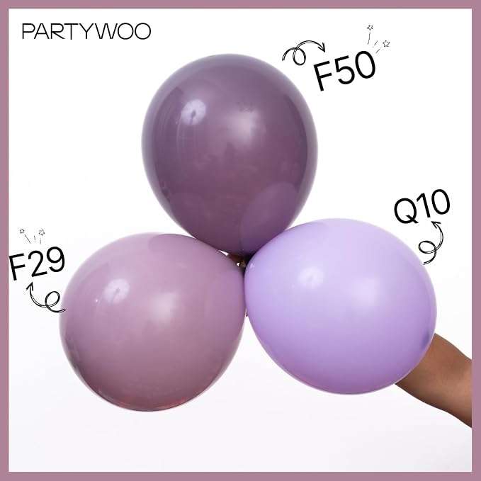 PartyWoo Dusty Purple Balloons 140pcs Lavender Boho Neutral Color | 18 12 10 5 - Image 5