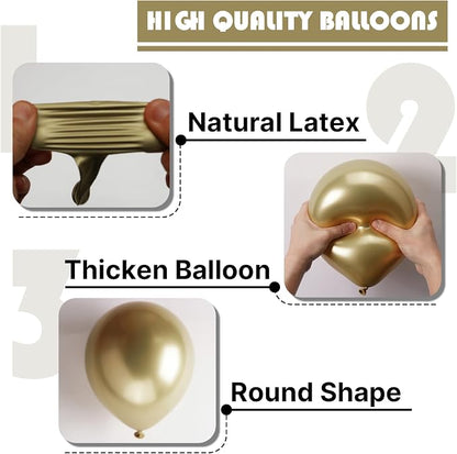 PartyWoo Metallic Gold Balloons 50pcs Chrome Gold Color 5 Inch | Balloons - Image 6
