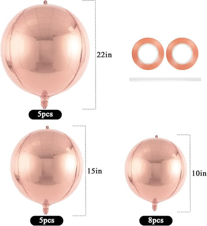 18 Pcs Foil Balloons Shiny Round Balloons Set Large Balloon Garland Arch - Image 2